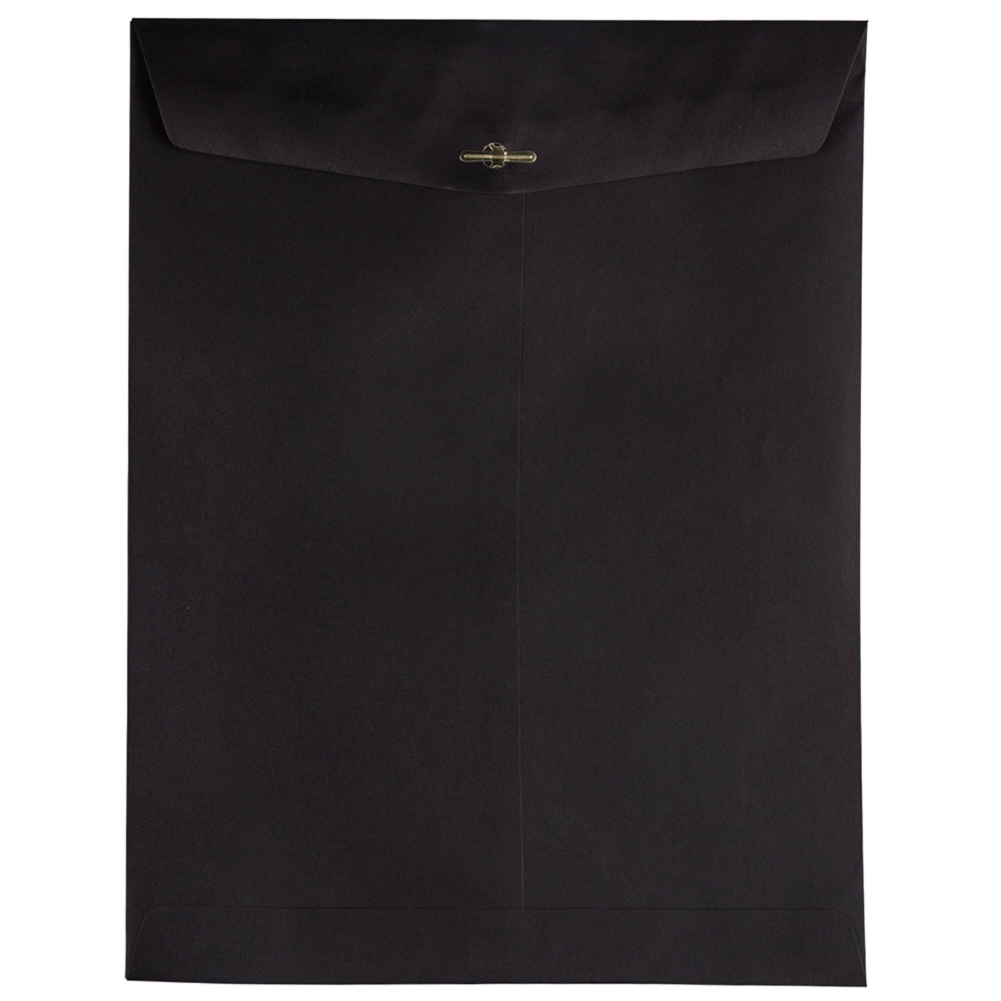 JAM Paper 10" x 13" Smooth Black Open End Catalog Clasp Envelopes, 100ct.
